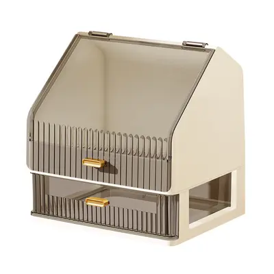 Cosmetics storage box, dustproof, large capacity, desktop organizer