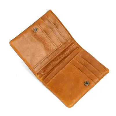 1046 Genuine Cowhide Leather Men's Short Wallet with Card Holder - 8