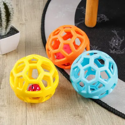 TPR Dog Toy Ball, Bite-Resistant, Geometric Hollow Design - 1