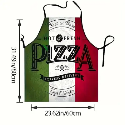 Thickened Italian Pizza Print Polyester Kitchen Apron