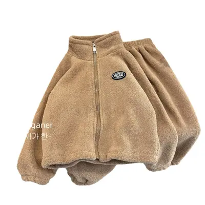 Children's Double-Sided Velvet Two-Piece Set, Autumn Winter, Windproof