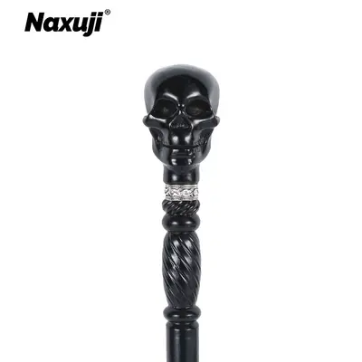 Three-Section Wooden Black Skull-Head Anime Cosplay Staff, Black Butler Ciel Prop