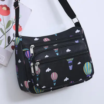 Middle-Aged Women's Oxford Fabric Crossbody Bag, Lightweight, Multi-Layer - 7