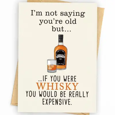 Funny Birthday Card for Husband, Men's Birthday Design - 7