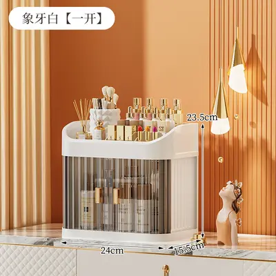 Cosmetics storage box with sliding drawer, multi-layer, large capacity - 10