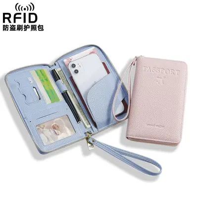 RFID Pasaport Cüzdan Belge Çantası Seyahat Fermuar - 4