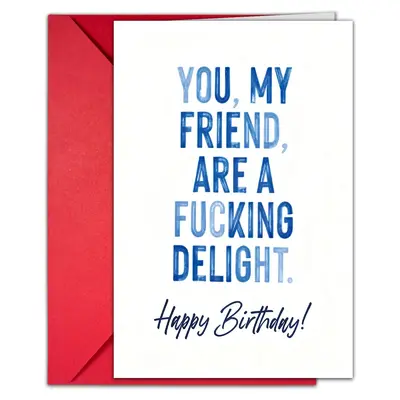 Minimalist Text Birthday Greeting Card with Envelope Set - 7