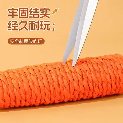 Carrot-Shaped Cat Teaser Wand, Squeaky, Chew-Resistant, for Kittens - 5