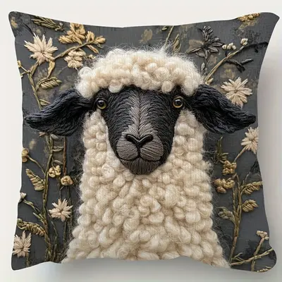 Highland-Rind Kissenbezug Kuschelkissenbezug Kuscheltier Kurzflor Samtig Niedliches Tierdruck Sofa Wohnzimmer Deko Kissen Bezug Cremestil - 13