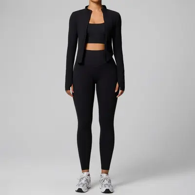 Women's Three-Piece High-Elasticity Yoga Wear Set - 11