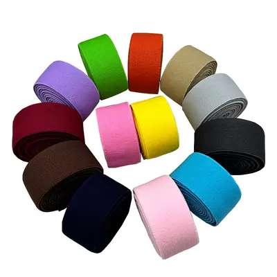 Colored Brushed Elastic Band, 2.0-5.0cm, Imitation Nylon