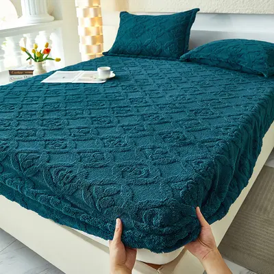 Thickened Fleece Fitted Sheet, Single Piece, Milk Velvet - 9