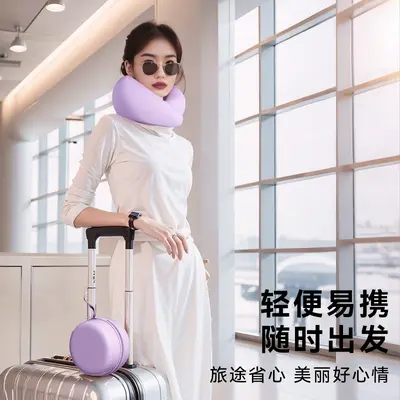 U-shaped neck support pillow for travel and office