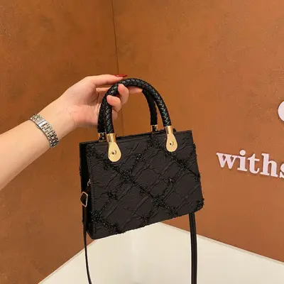 Solid Color Small Square Women's Single Shoulder Bag - 2