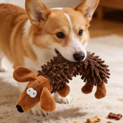 Plüsch-Kauspielzeug mit Cartoon-Tiermotiv für Hunde und Katzen