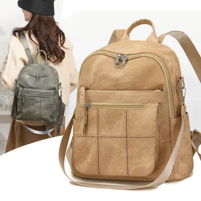 Women's PU Backpack, Large Capacity for Sports and Travel - 5