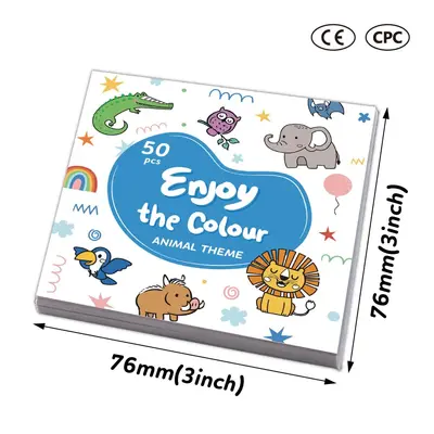 Children's Coloring Book 50 Pages, Portable Mini Cartoon Animals - 7