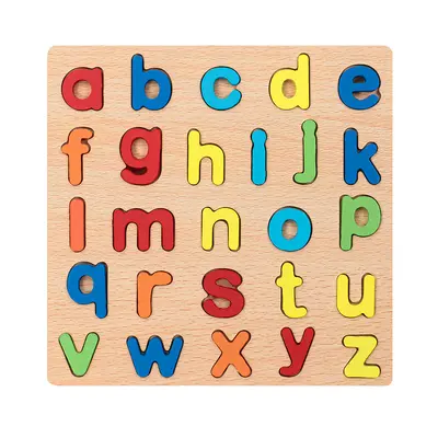 Wooden Number and Letter Shape Matching Puzzle for Early Learning - 8