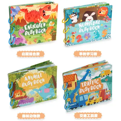 Bebekler İçin Büyük Boy Cırt Cırtlı Montessori Sessiz Kitap