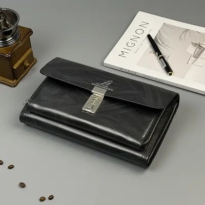 Men's Clutch Bag with Combination Lock, Large Capacity, Business Gift - 7