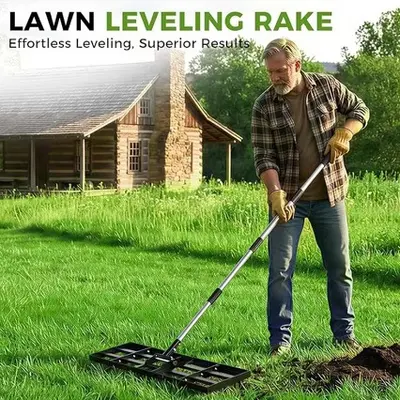 Stainless Steel Lawn Leveling Rake, Golf Course Soil Leveler