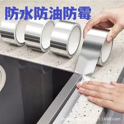 Su Geçirmez Yağa Dayanıklı Mutfak ve Banyo Derz Bandı, Alüminyum Folyo
