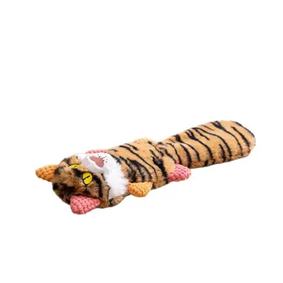 Plush Dog Toy with Squeaker, Durable Color-Block Design