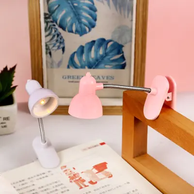Sevimli kız gibi kalp mini masa lambası yaratıcı göz koruması okuma klipsi lamba başucu gece lambası taşınabilir kitap klipsi lambası