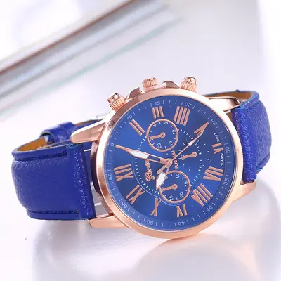 Foreign trade fashion watch leather strap women's watch multi-color leather strap rose gold quartz watch cross-border wholesale watch - 12
