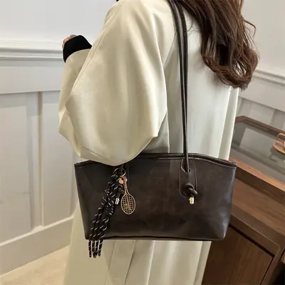Retro Large Capacity Women's Shoulder Tote Bag - 5