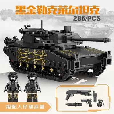 LEGO-Compatible Building Set, Black Gold Lightning Mammoth Tank Battle Vehicle