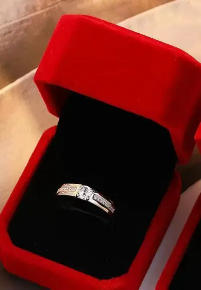 Bir karat çiftler yüzüğü moissanite taş ayarlanabilir - 8