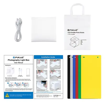 PULUZ 20cm LED photography studio, dual light high brightness