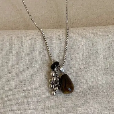 Minimalist su damlası kolye, uzun stil - 8