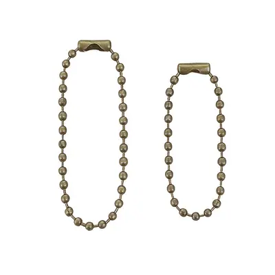 Silver Metal Bead Chain 10cm and 12cm for DIY Jewelry - 11
