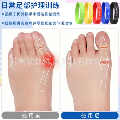 手指拉力带拇指外翻训练伸展拉力器脚趾拉力圈力量弹力带指圈套装