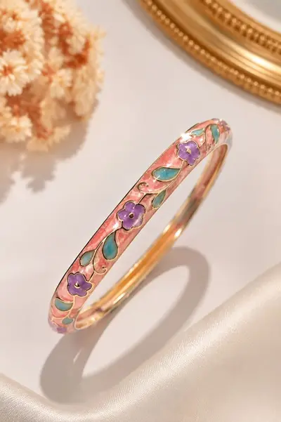 Cloisonné emaye bilezik, 0,8 çiçek tasarımı - 8