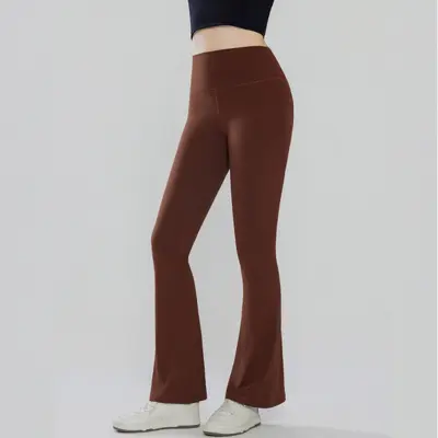 Yoga-Schlaghose mit hohem Bund, Pfirsich-Po-Effekt, bauchformend, mit Gesäßtasche - 11