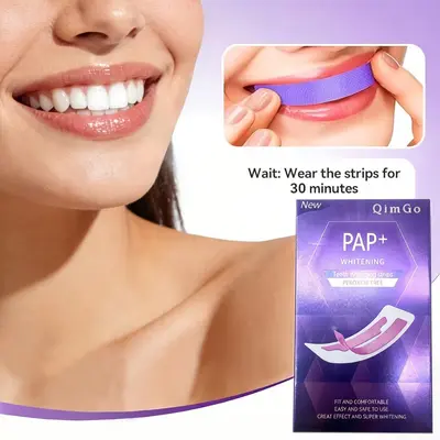PAP Lila Zahnaufhellungsstreifen WHITE STRIPS, Entfernung gelber Verfärbungen - 4