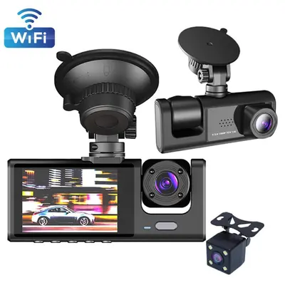 Full HD 1080P Gece Görüşlü Üçlü Kayıt Wifi Araç Kamerası, Geri Görüş Kayıt Cihazı - 10