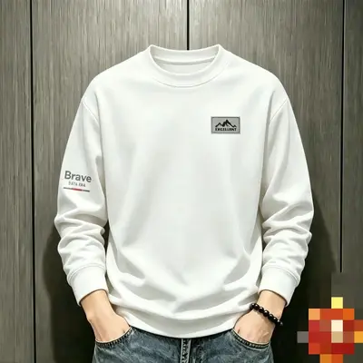 Men's Round Neck Loose Printed Sweatshirt, Autumn - 12