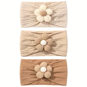 Baby Headband Set, Soft Nylon, Flower Design - 11