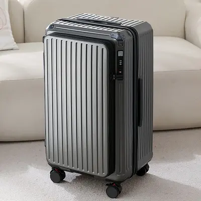 Koffer mit Frontöffnung Damen 2025 Neues Modell erweiterbar Multifunktional Trolley 20 Zoll Reisekoffer Handgepäck Passwort Herren - 8
