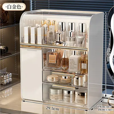Makeup desk storage box, acrylic, dustproof, luxury design - 8