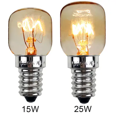 15W 25W E14 Oven and Microwave Bulb, Heat Resistant up to 300 Degrees