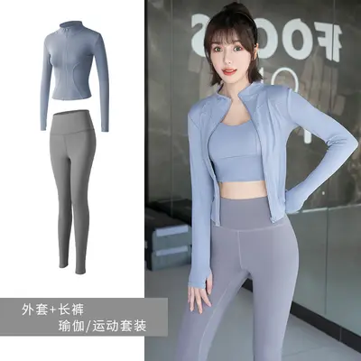 Women's Yoga Set, Leggings and Jacket, Two-Piece - 13