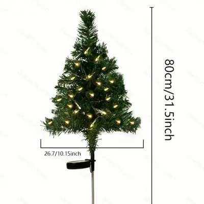 Güneş enerjili Noel sedir ağacı ışıkları, dış mekan çim dekorasyonu LED bahçe lambası