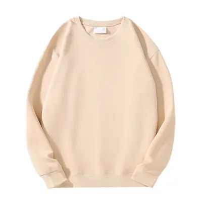 320G Heavy Chinese Cotton Thickened Pure Color Sweater Men's Autumn and Winter Plus Size Low Shoulder Fashion Brand Loose Crew Neck Sweater
