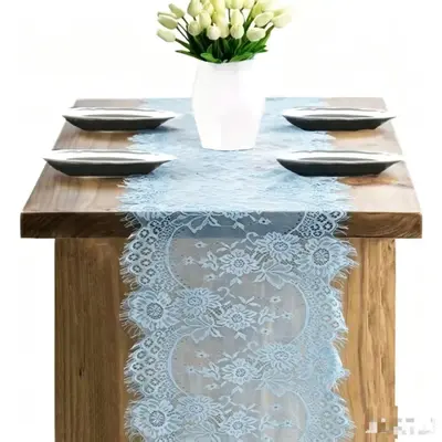 White Lace Table Runner for Wedding Decoration, 36*300 cm - 11