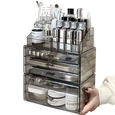 Acryl-Kosmetik-Aufbewahrungsbox mit Schublade Schreibtisch-Organizer - 6